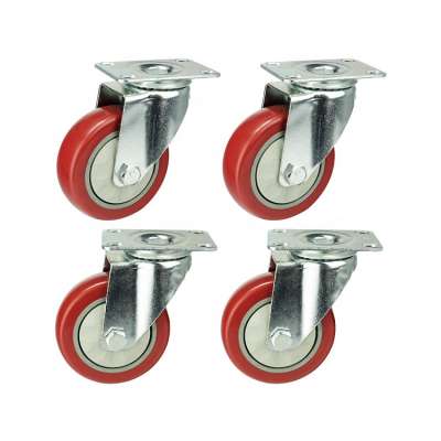 Amazon Top Sale 3 inch Swivel Plate PVC Caster Wheels Industrial Premium Heavy Duty Casters set of 4