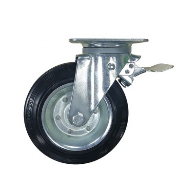 WBD 6 inch swivel iron rubber garbage can waste bin castors wheels