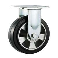 Heavy Duty Luggage Trolley wheel 6 inch Aluminum core rigid rubber caster