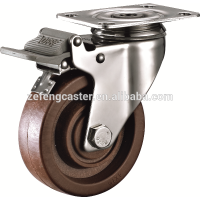 3 inch Stainless Steel Caster High temperature Glass Fiber PA Wheel with Brake