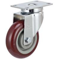 Retractable Swivel Red Polyurethane PU Casters