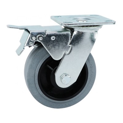 Wholesale 4 in 5 in 6 in 8 in heavy duty gray tpr electrically conductive swivel lock caster wheels