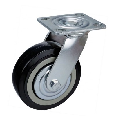 High quality black PU caster wheels heavy duty for hand truck