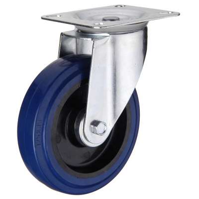 silent caster wheels m8 threaded stem swivel elastic rubber wheel