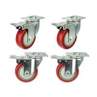 Amazon Supplier 3 inch Swivel Plate Locking PVC Caster Wheels Industrial Premium Heavy Duty Casters with Brake set of 4