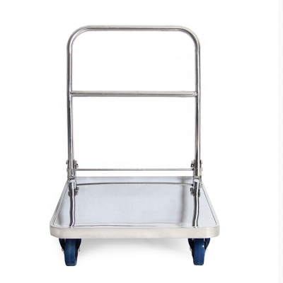 WBD china manufacturer 150kg stainless steel hand foldable platform trolley