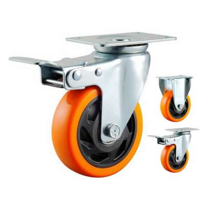 4inch 5inch 6inch 8inch orange PVC caster wheel for hand cart