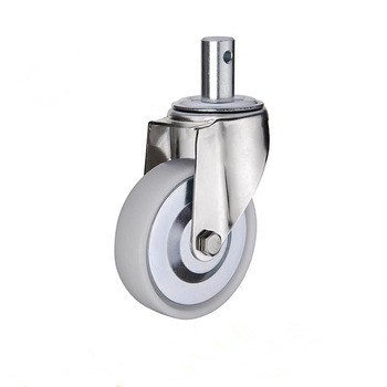 Nice price 75mm caster wheel white plastic stem swivel caster