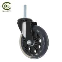 DIY Polyurethane Wheel 100mm 3/8 Inch Threaded Stem Furniture Table Casters